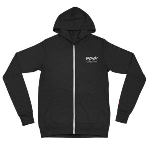 Embroidered full zip lightweight hoodie