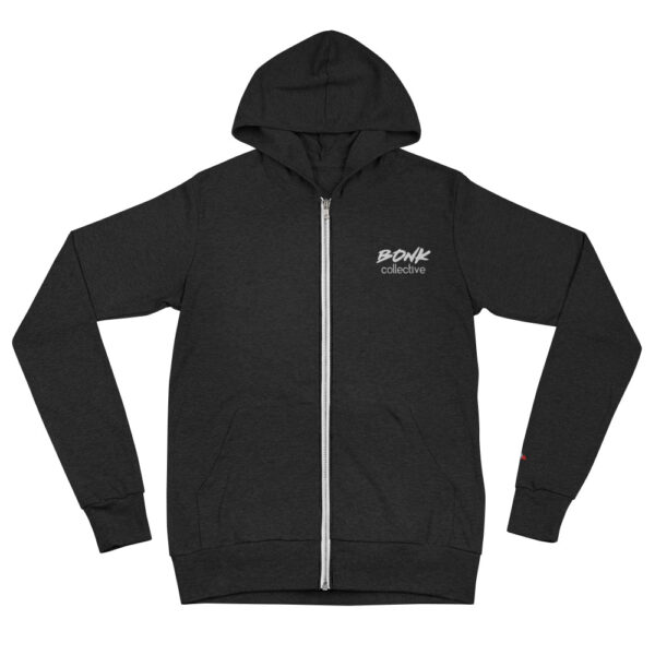 Embroidered full zip lightweight hoodie